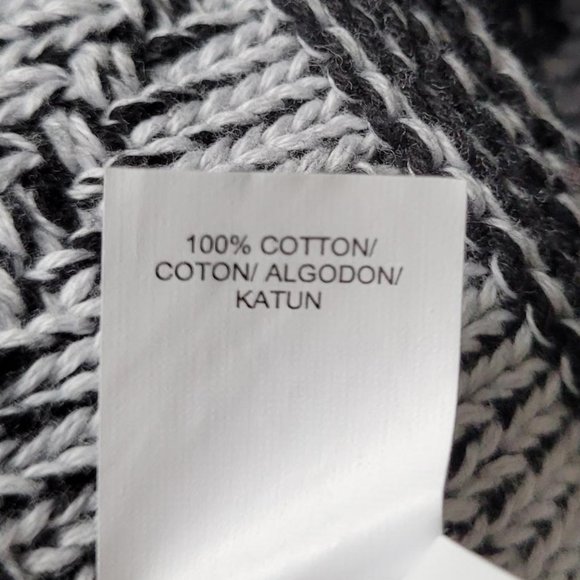 NWOT Lucky Brand Aztec Black and White Cotton Pullover Sweater - Picture 6 of 11